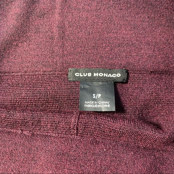CLUB MONACO 100% Wool Pencil Skirt w/ Front Slit, size Small, Wine, Like NEW $59 - Picture 3 of 3